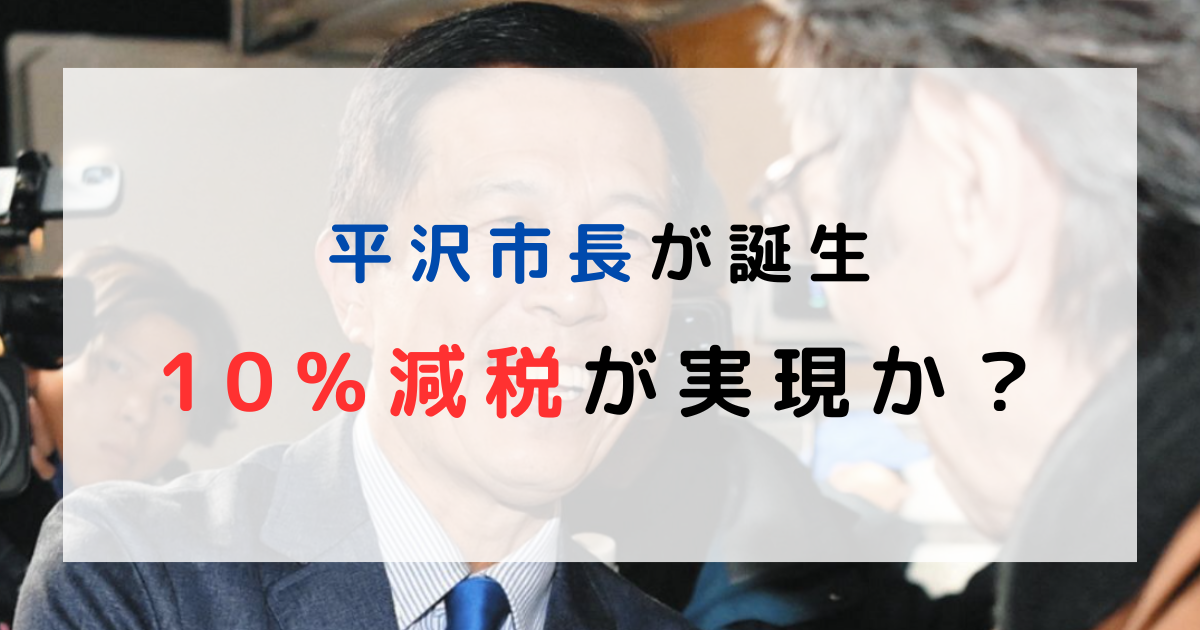 名古屋市長選挙2024年により平沢一郎新市長が誕生。10％減税が実現するのか考えてみました。